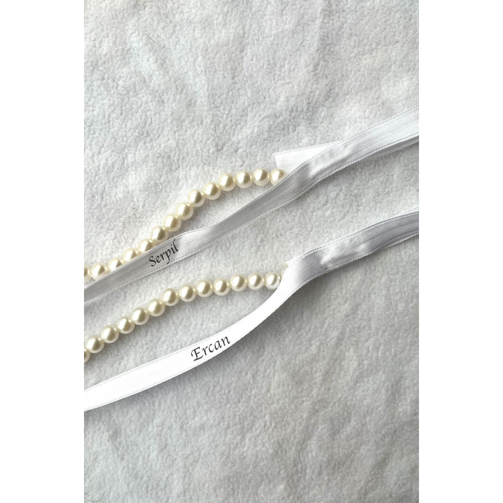 Incili Cırtlı Kurdele, Söz Nişan Yüzük Kurdelesi, Isimli Incili Kurdele, Incili Söz Kurdelesi