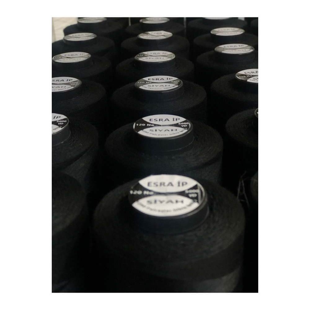 Siyah Dikiş Ipliği Polyester 120 Numara (AÇIKLAMA OKUYUNUZ)