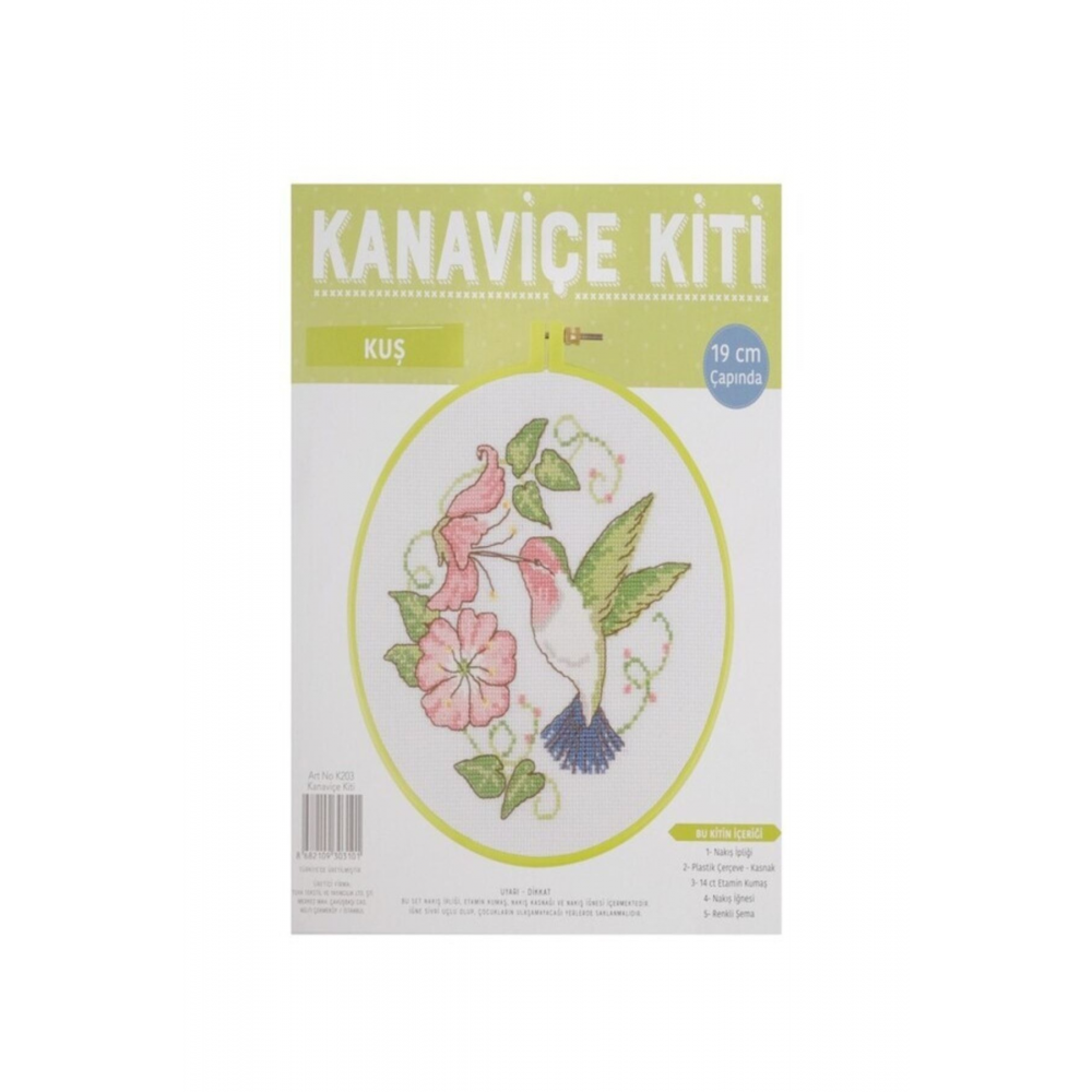 Ekonomik Kanaviçe Seti K203- Etamin Kiti - (kasnak -kumaş-iğne-iplik-şema Ile Birlikte )