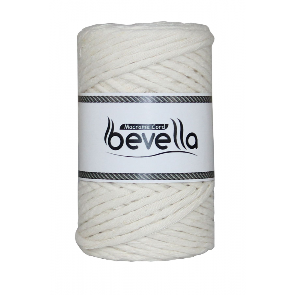 Taranan Makrome Ipi 3mm Tek Büküm Taranabilir Pamuk Makrome Ip Ekru