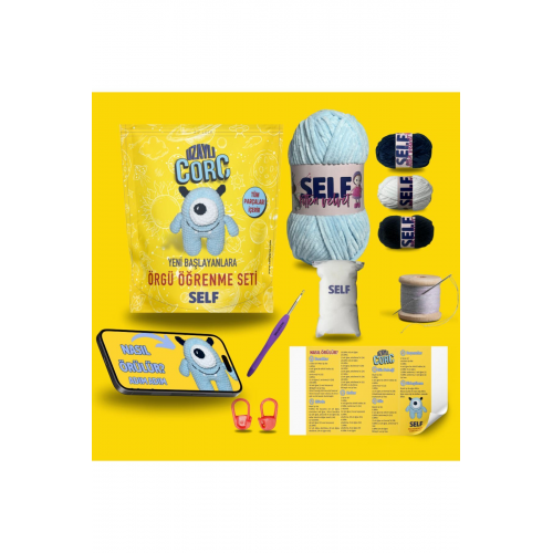 Uzaylı Corç Amigurumi Seti Yeni Başlayanlar İçin Amigurumi Kiti Tüm Malzemeleri İçerir