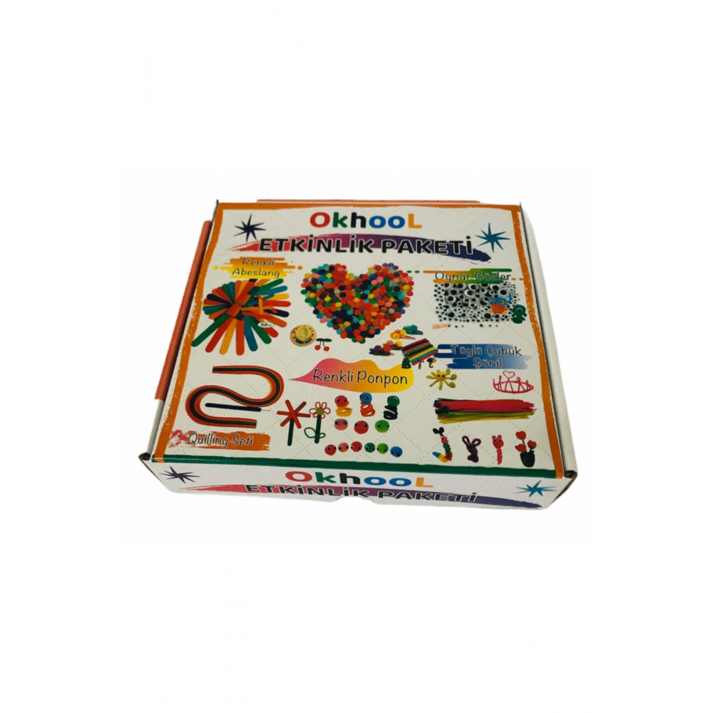Etkinlik Paketi - Renkli Ponpon - Abeslang - Şönil - Oynar Göz- Quillling