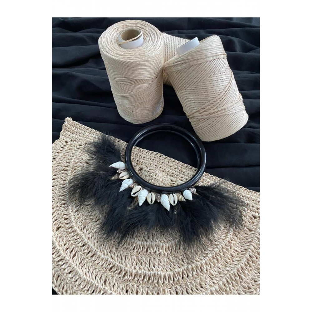 Premium Polyester Bodrum Rafya Ipi Suni Rafya Ip Çanta Ipi Hediye Paketleme Ipi