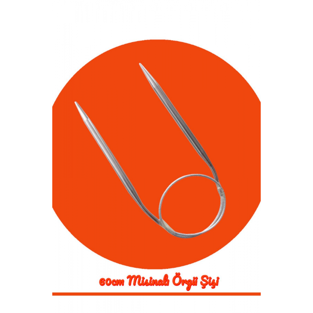 Çelik Telli Misinalı Örgü Şişi Seti 40 Cm-60 Cm Ve 100 Cm