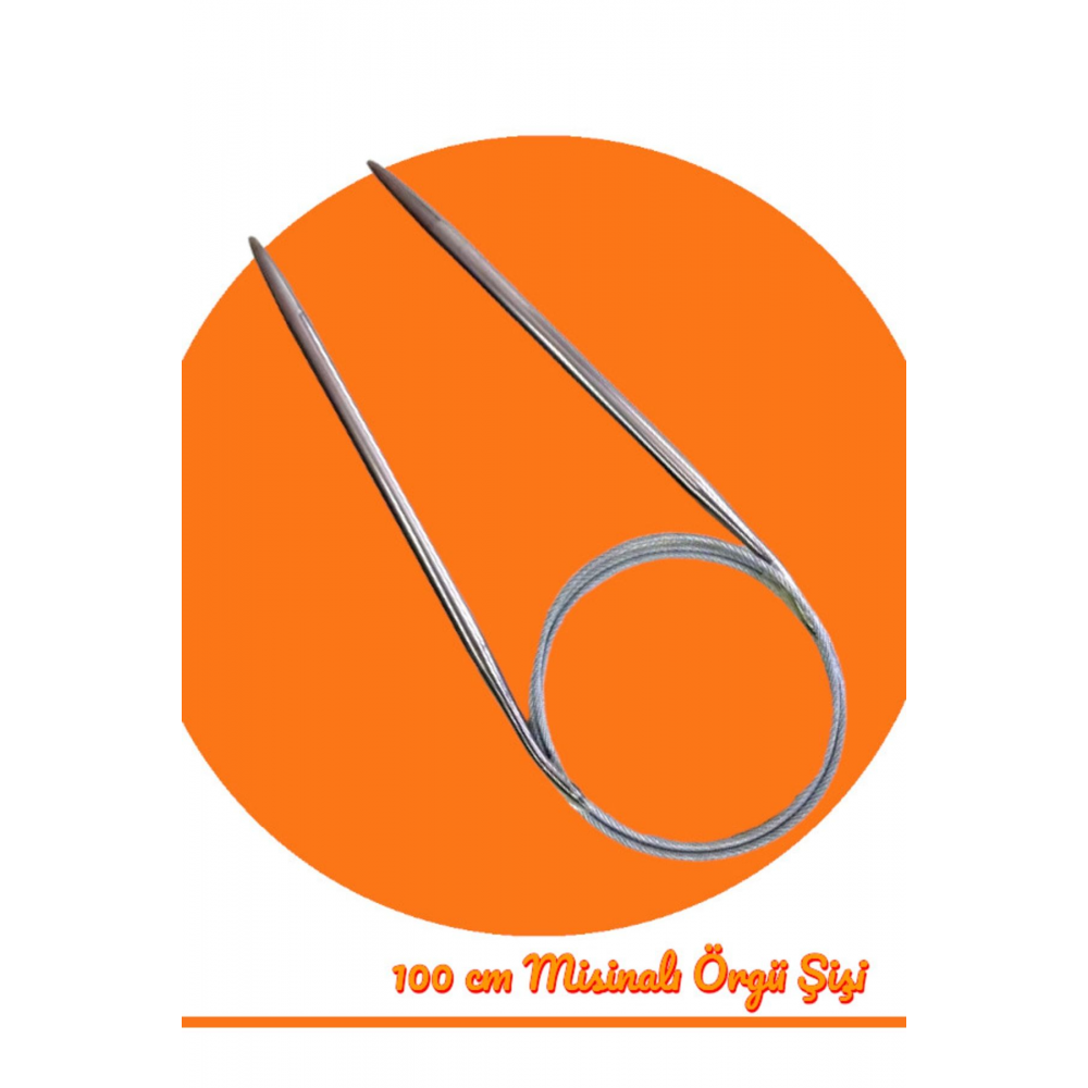 Çelik Telli Misinalı Örgü Şişi Seti 40 Cm-60 Cm Ve 100 Cm