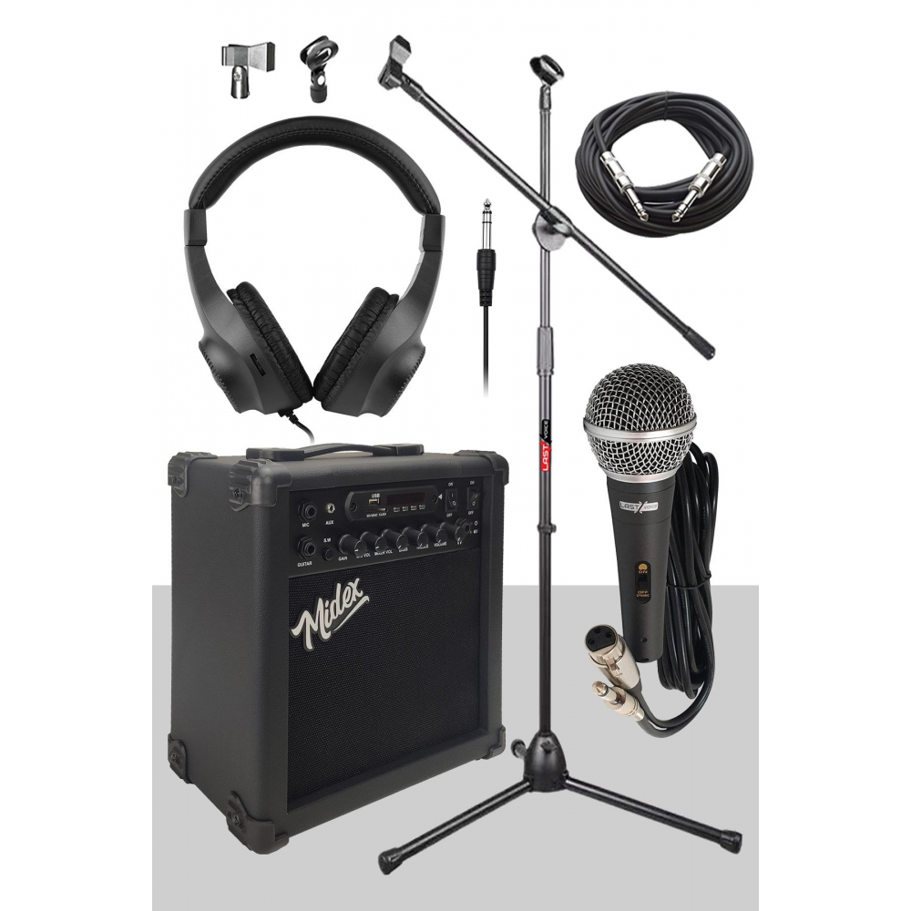 Mga-25bk-pak Elektro Gitar Amfisi 25 Watt Usb Bluetooth Şarjlı (mikrofon Stand Kulaklık Kablo)