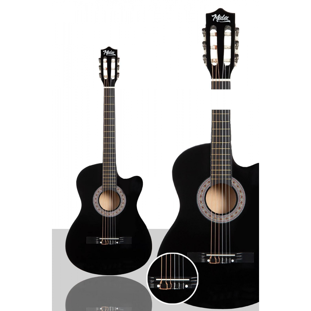 Cg390bk-xbag Siyah Klasik Gitar 4/4 Sap Ayarlı Kesik Kasa Full Set