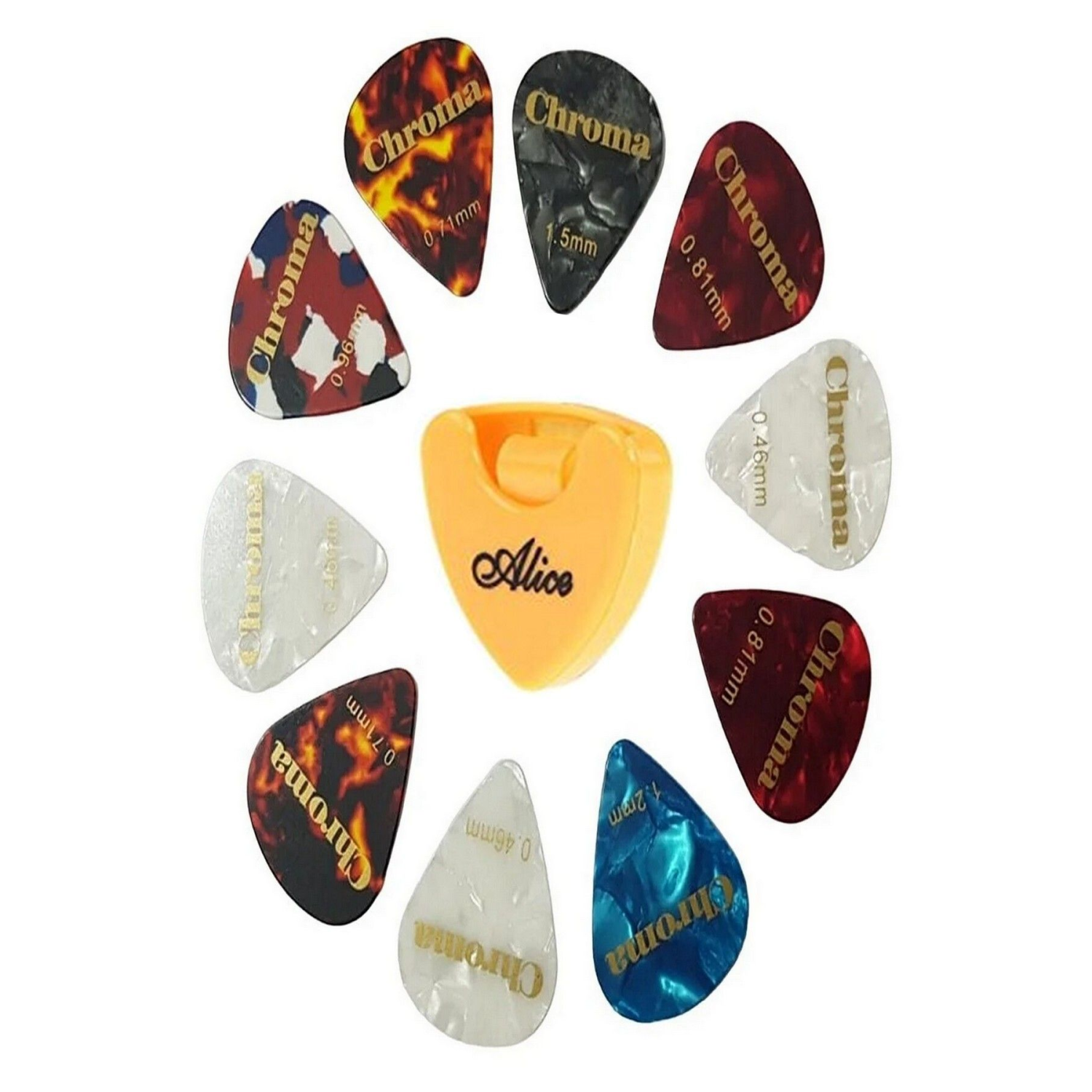 Pena 10' Lu Pena Şarjörü Hediyeli Sedefli Kaliteli Pena Gitar Penası Seti