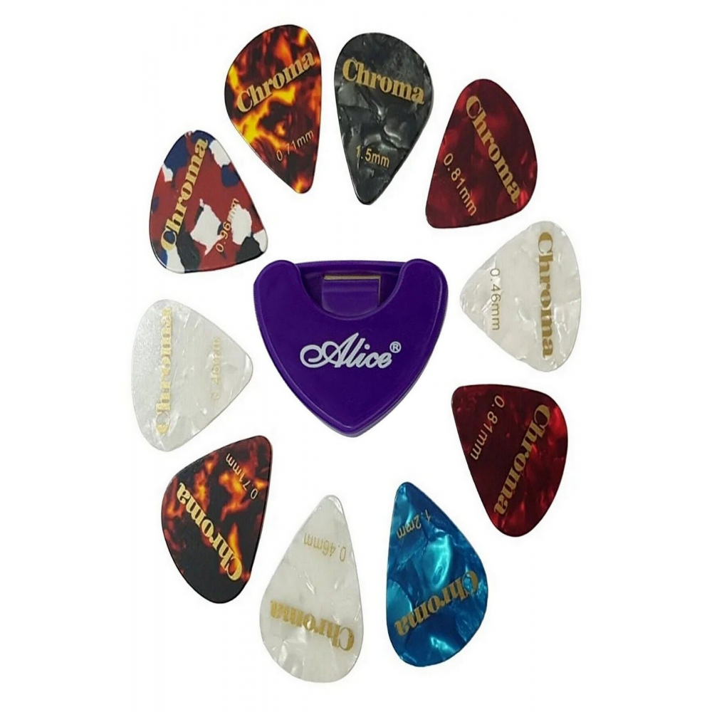 Pena 10' Lu Pena Şarjörü Hediyeli Sedefli Kaliteli Pena Gitar Penası Seti