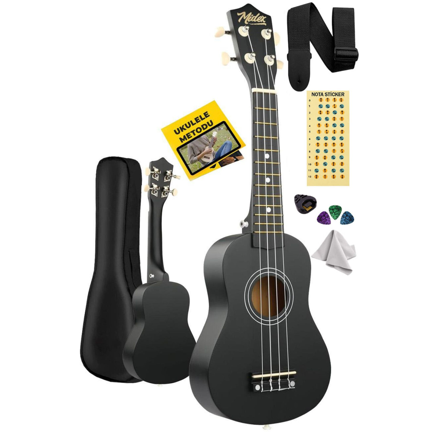 Ukx-901bk Siyah Soprano Ukulele (ASKI ÇANTA METOD PENA)