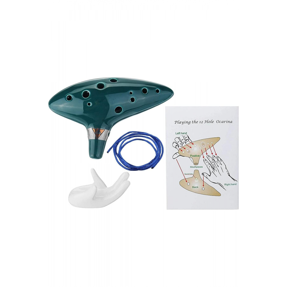 Ocarina 12 Delik Ocarina Seramik Alto C Ocarina Flüt Mavi Ocarina Sualtı Müzik Nefesli Enst