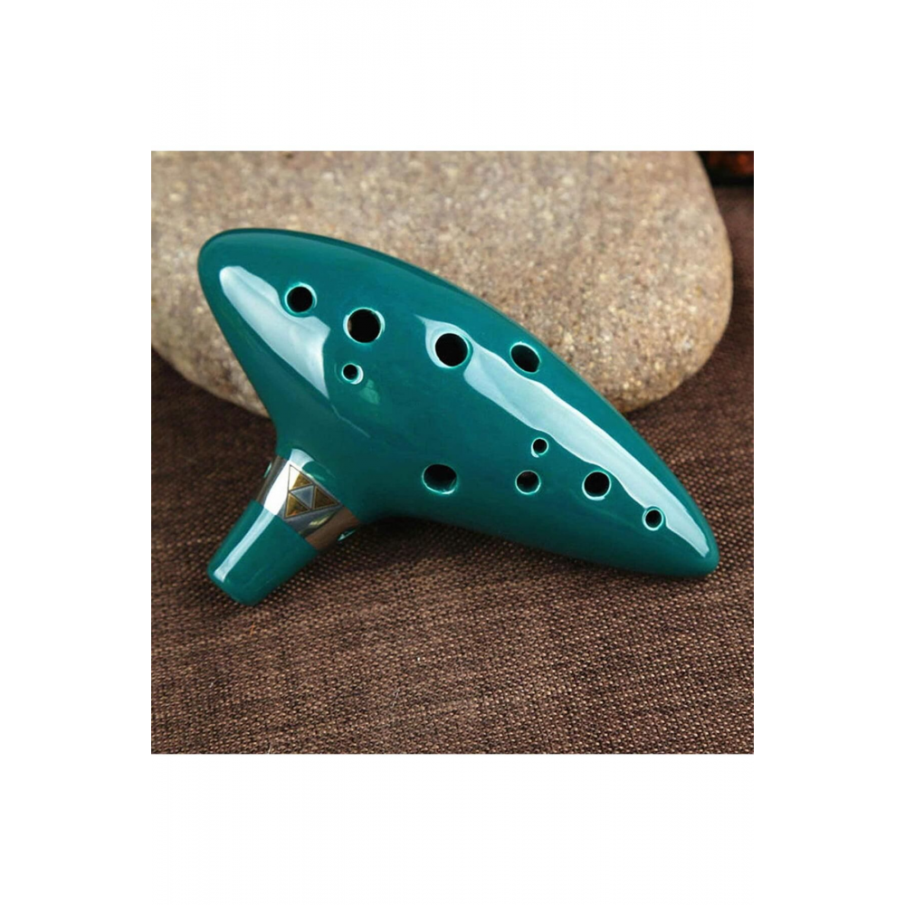 Ocarina 12 Delik Ocarina Seramik Alto C Ocarina Flüt Mavi Ocarina Sualtı Müzik Nefesli Enst