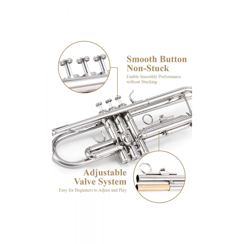 ETR-380N Standard Si Bemol Trompet (Silver)