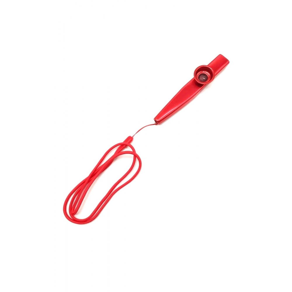 Gmc Boyun Askı Ipli Metal Kazoo - Kırmızı -