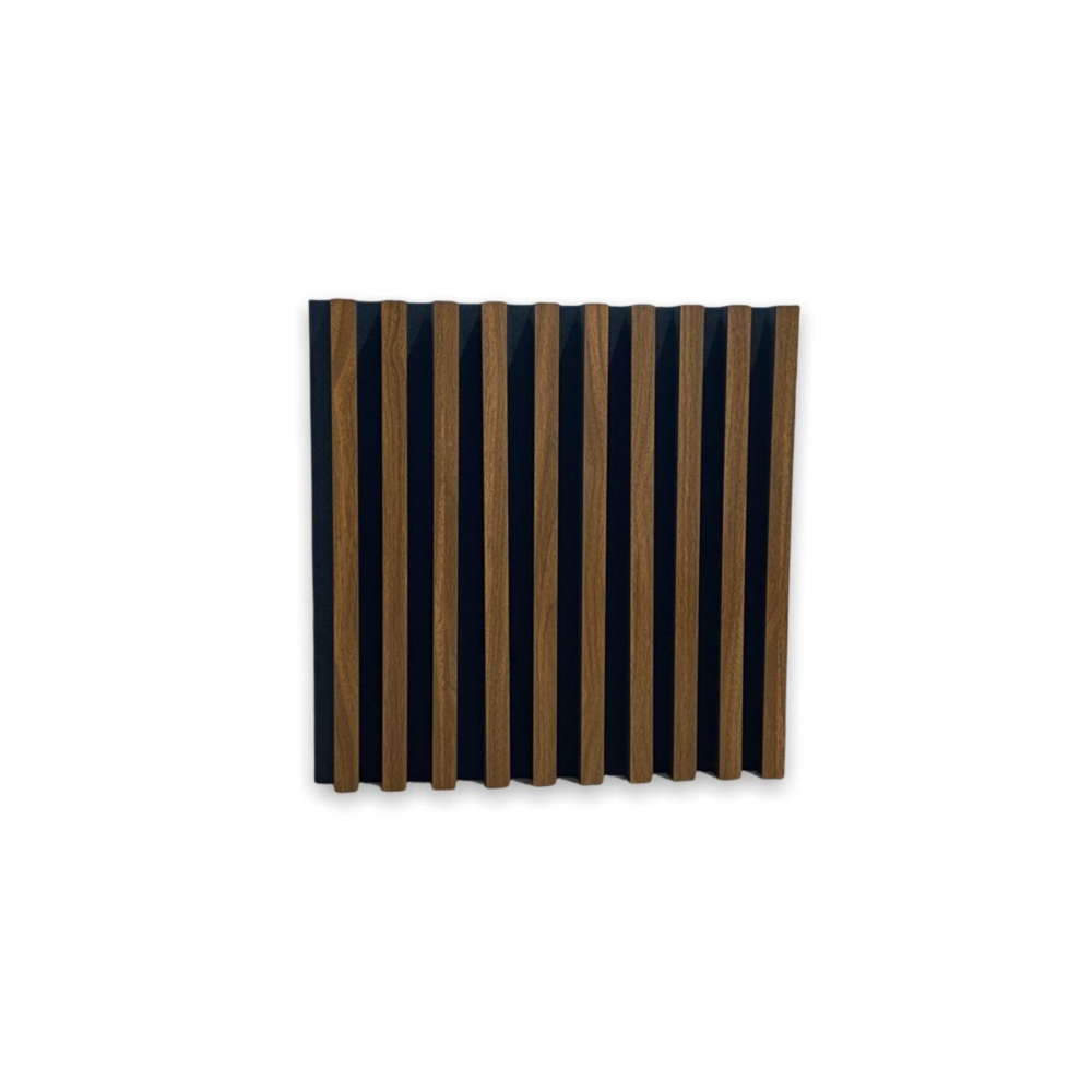 Eko Akustik Straight Line Ahşap Yutucu Yansıtıcı Akustik Panel 50 cmx50 cm Kahverengi