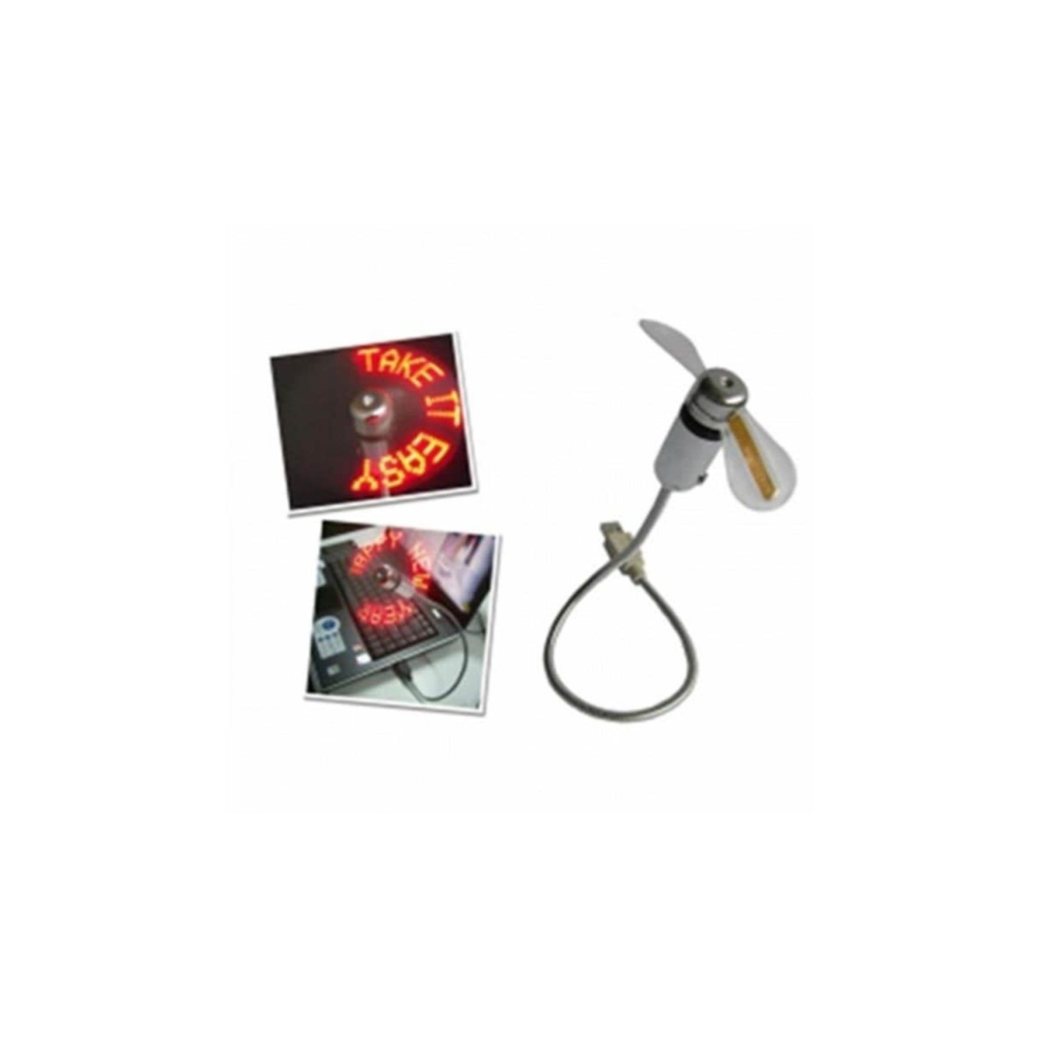 Mini Fan Usb Ile Bağlanabilen Yazı Yazan Fan Işık Sistemi