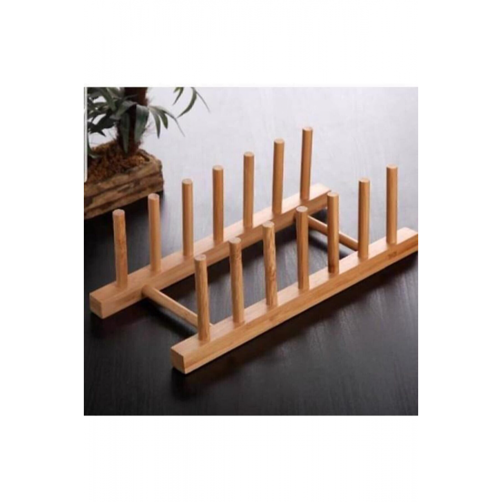 Bambu Tabaklık Ahşap Tabak Standı