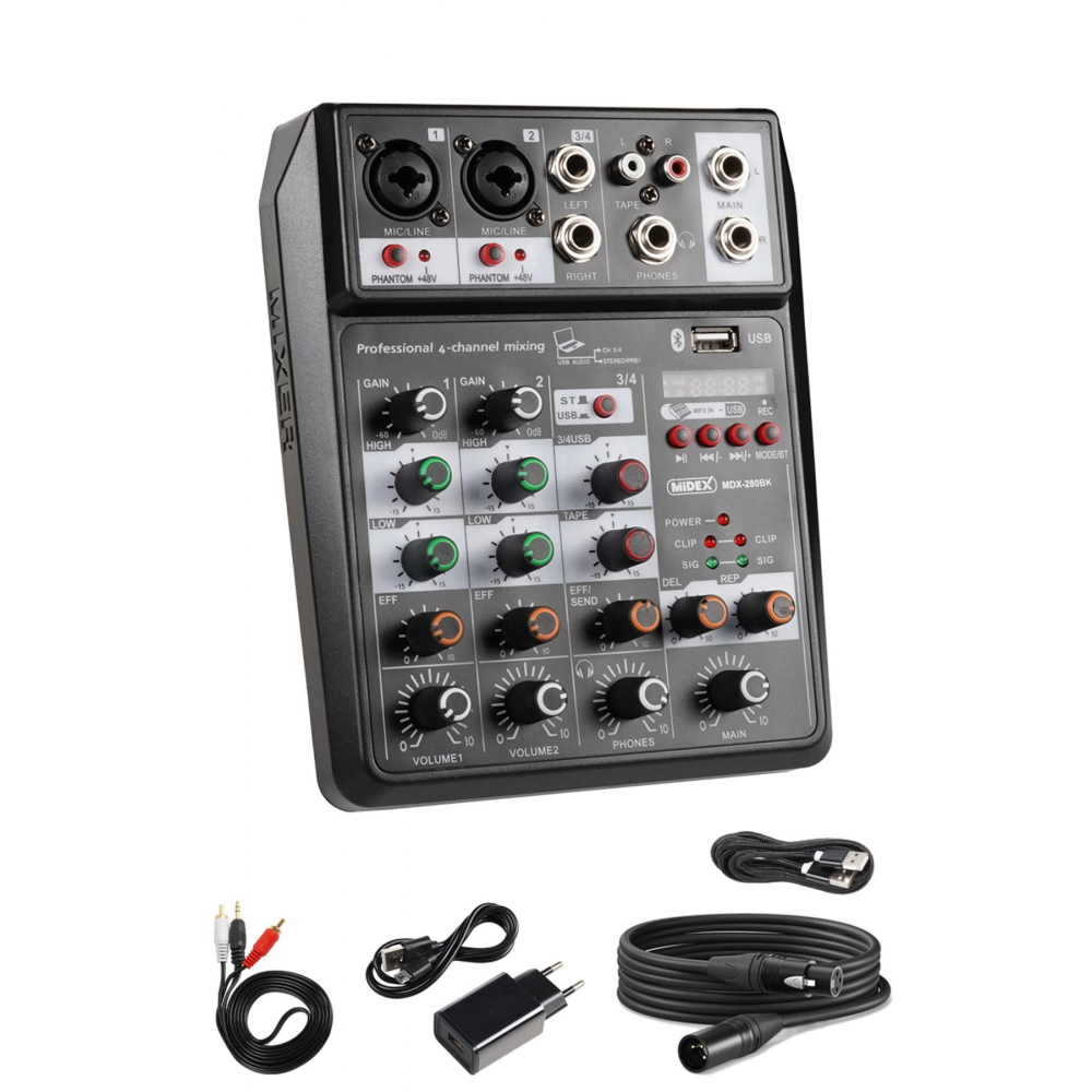 MDX-280BK Ses Kartlı Ses Mikseri Stüdyo Kayıt Mixer