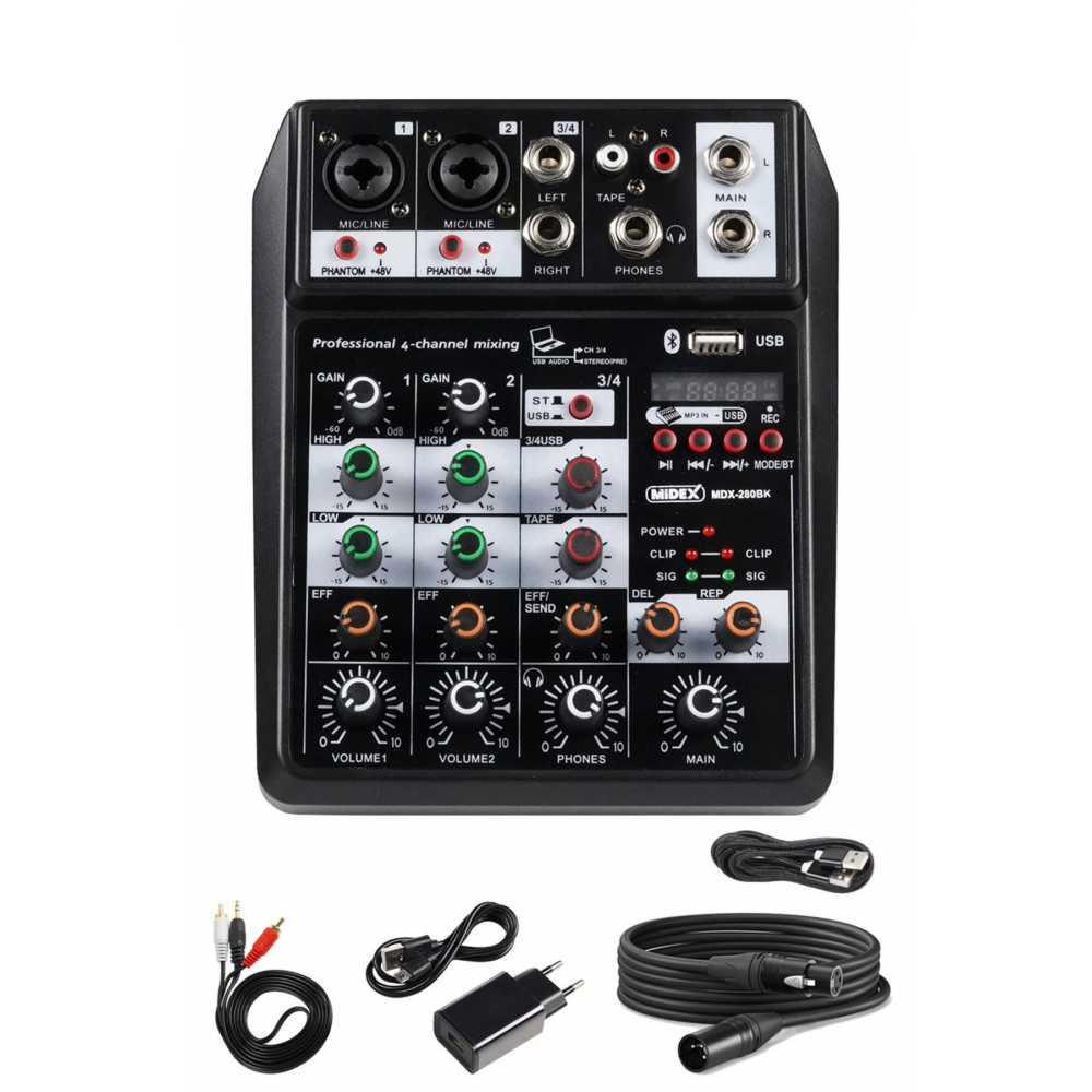 MDX-280BK Ses Kartlı Ses Mikseri Stüdyo Kayıt Mixer