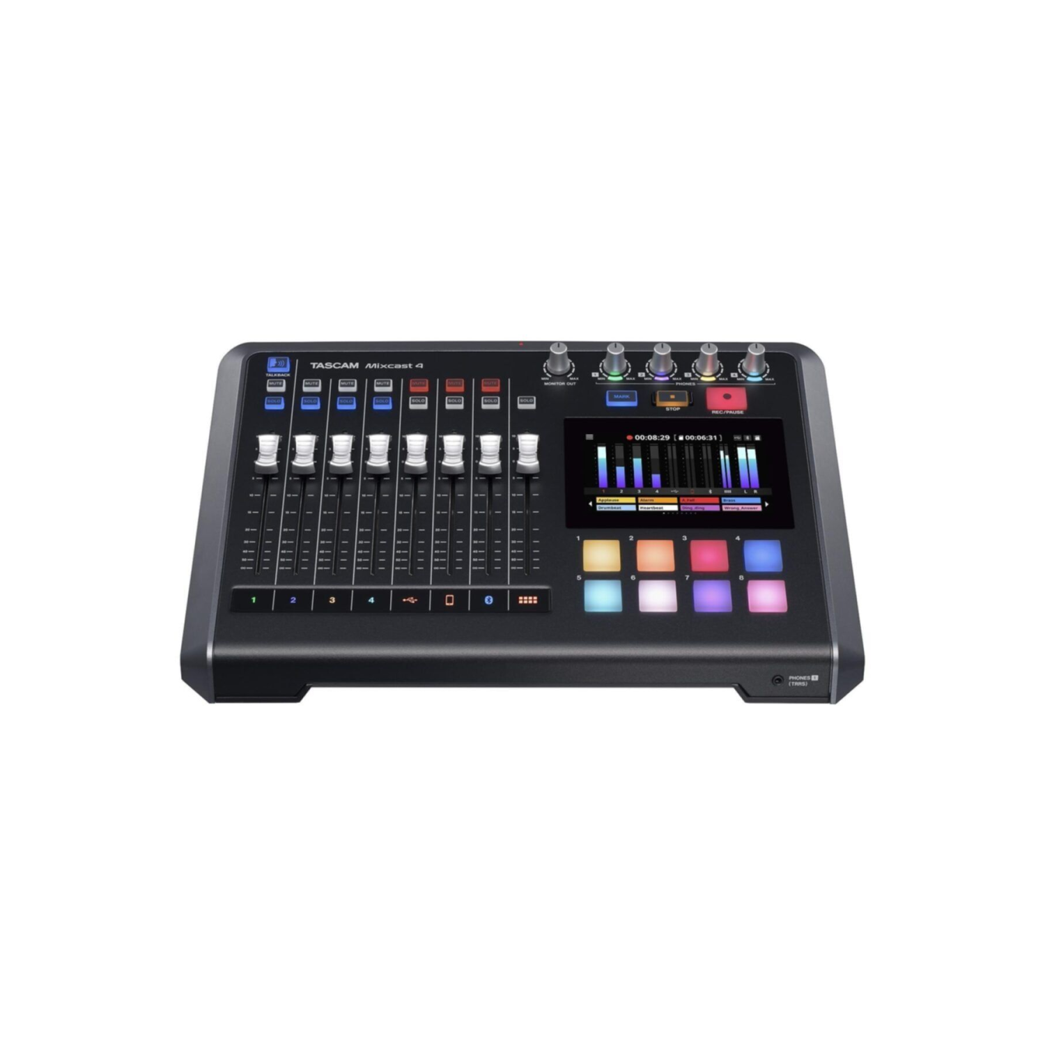 Mıxcast 4 Podcast Yayını Için 4 Kanal Mikser & Kaydedici Ve Usb Ses Arabirimi