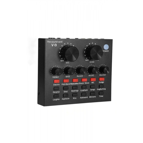 V8 Profesyonel Harici Canlı Yayın Ses Kartı Mikrofon Mikseri
