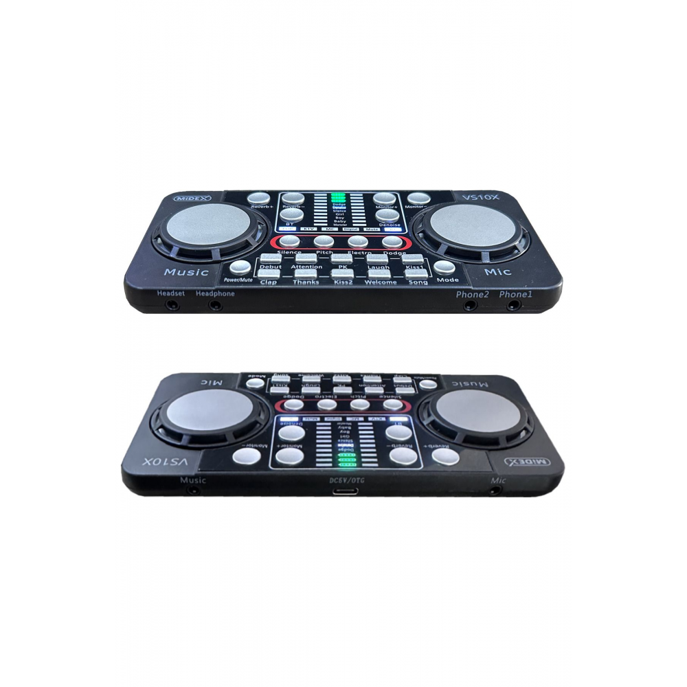 Vs10x Üst Seviye Stüdyo Kayıt Canlı Yayın Bluetooth Ve Şarjlı Ses Kartı Efektli Radyo Mikseri