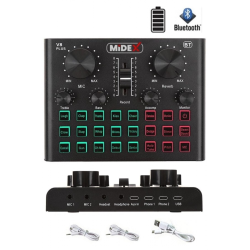 Vs8 Plus Canlı Yayın Ses Kartı Efektli Radyo Mikseri (TELEFON VE PC PODCAST RADYO YAYINCILAR)