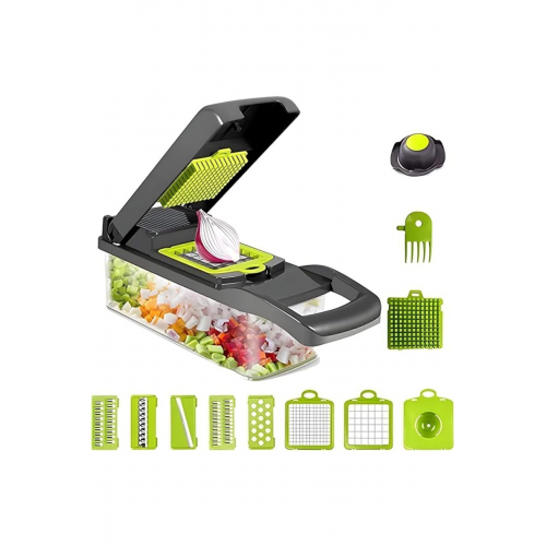 İvory 14 Bıçaklı Ergonomik sebze ve meyve dilimleyici mandolin rende