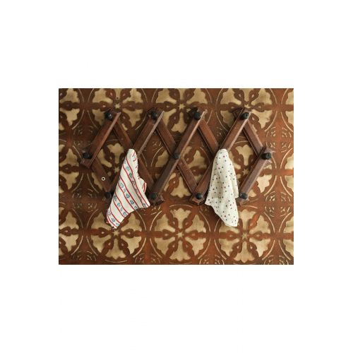 Woomod Ahşap Duvar Akordiyon Askı 13 Topuzlu