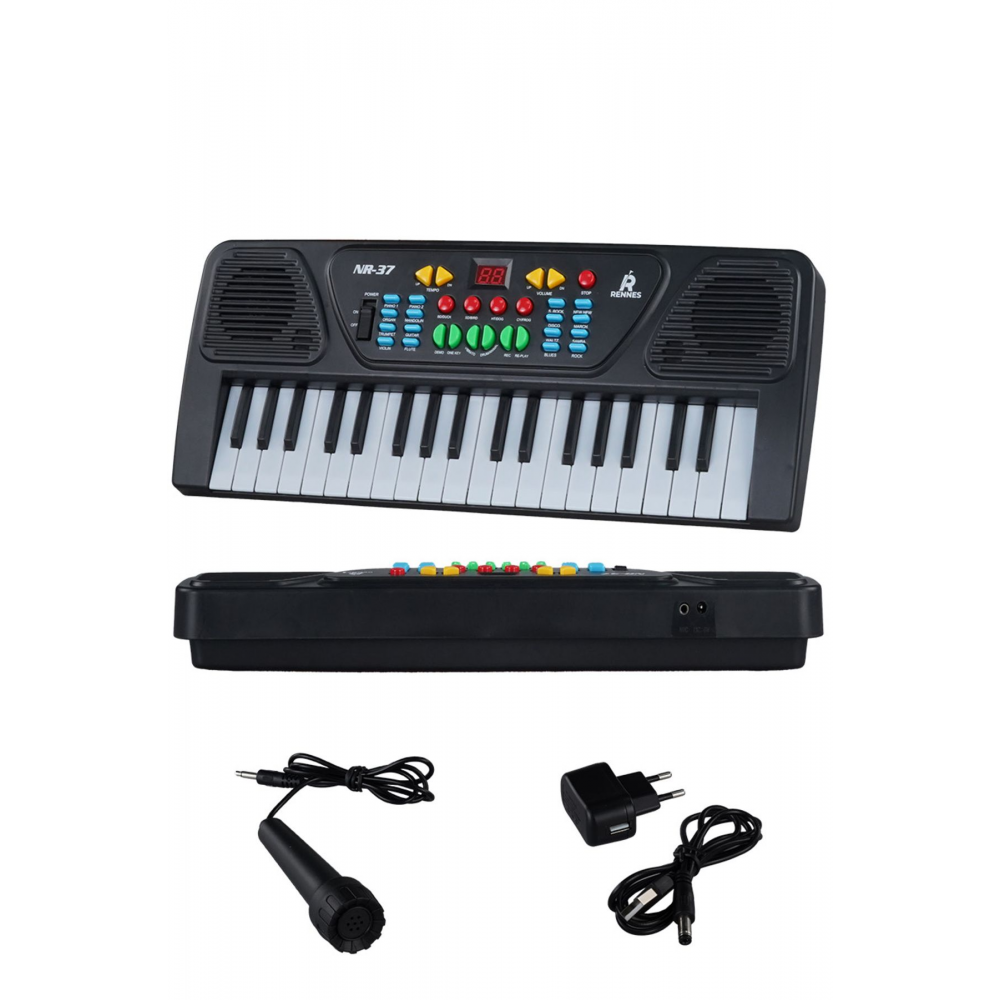 NR-37 Çocuklar İçin Pilli Mikrofonlu 37 Tuşlu Eğitici Org (2-8 Yaş)
