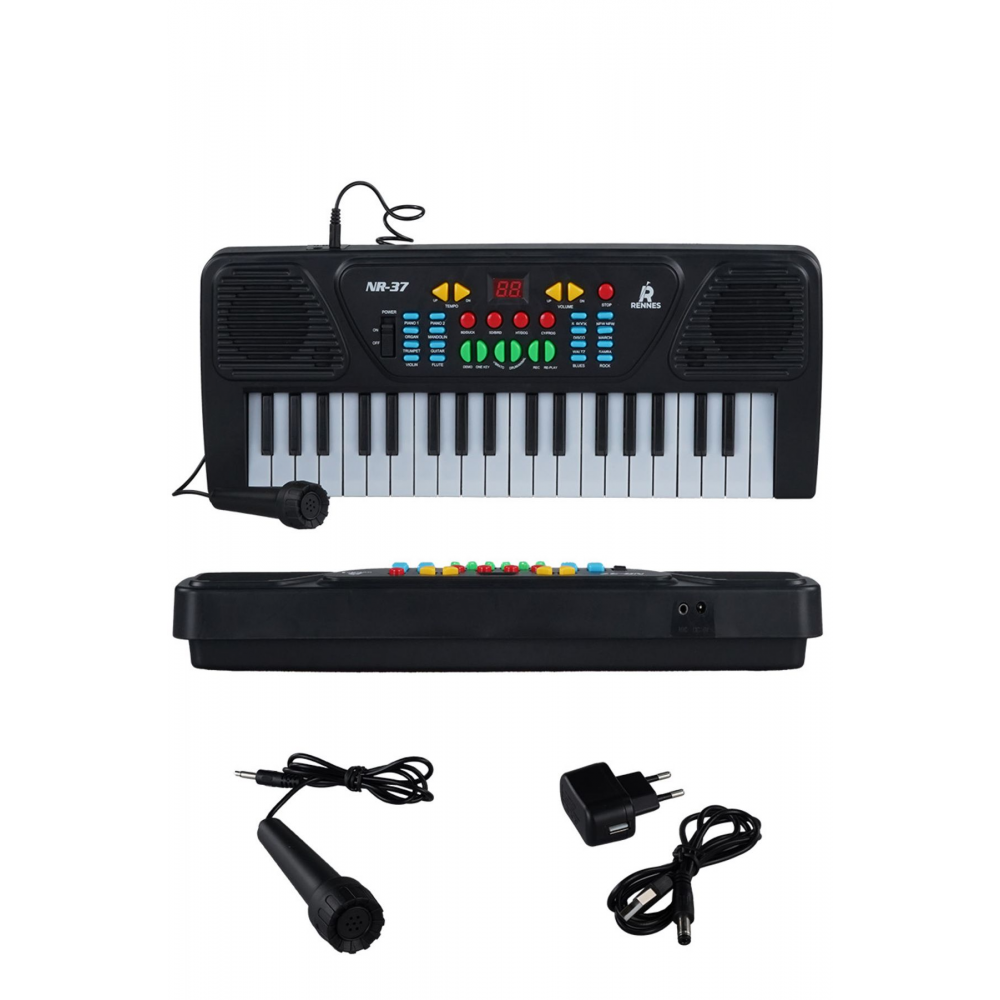 NR-37 Çocuklar İçin Pilli Mikrofonlu 37 Tuşlu Eğitici Org (2-8 Yaş)