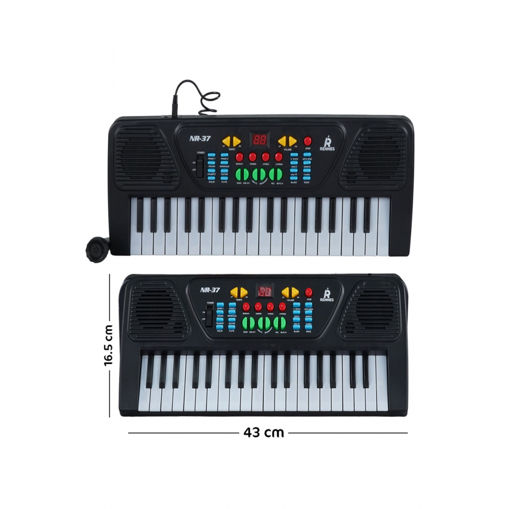 NR-37 Çocuklar İçin Pilli Mikrofonlu 37 Tuşlu Eğitici Org (2-8 Yaş)