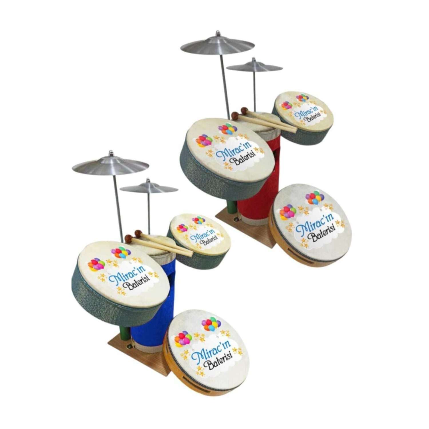 Baskılı Çocuk Deri Bateri Set