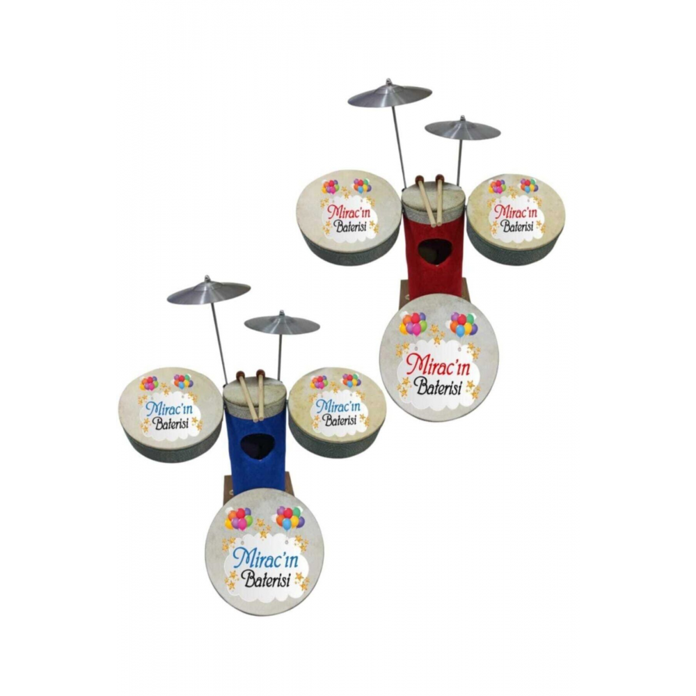 Baskılı Çocuk Deri Bateri Set