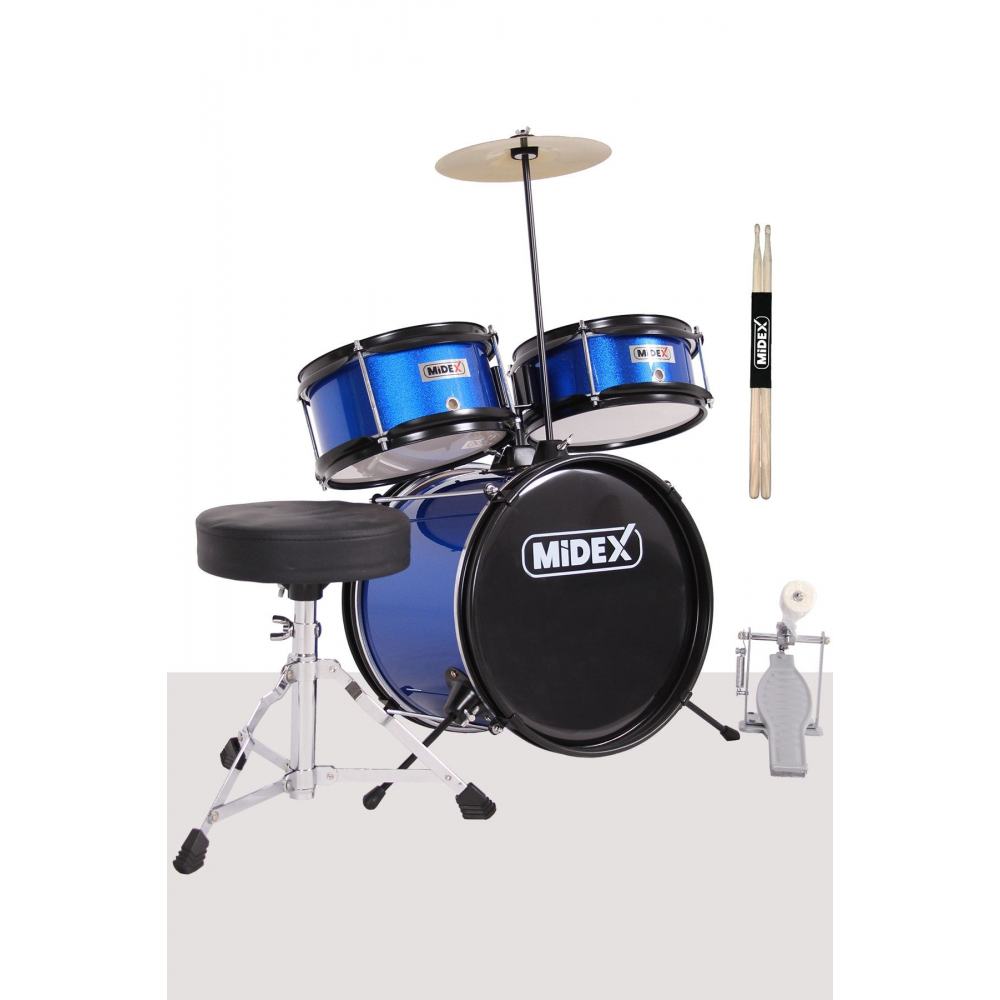 Cd300x-blue Akustik Junior Çocuk Baterisi Davulu 5-14 Yaş Için Full Set
