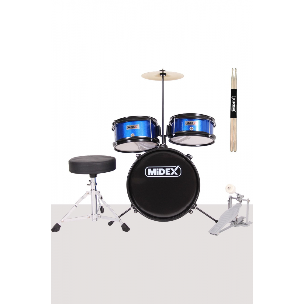 Cd300x-blue Akustik Junior Çocuk Baterisi Davulu 5-14 Yaş Için Full Set