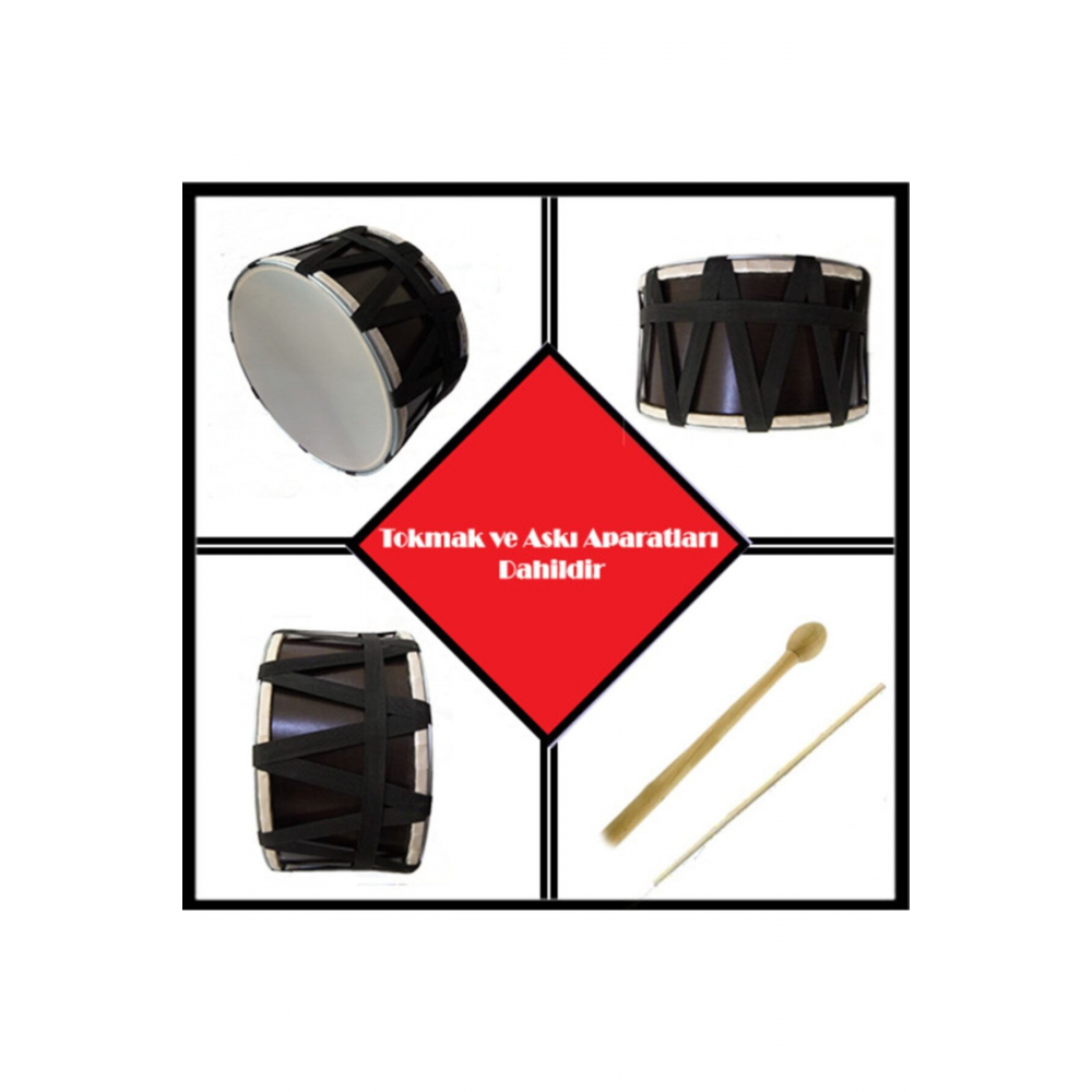 30 cm Gerçek Malzemeden Üretilmiş Kaliteli Çocuk Davulı-tokmak Ve Cubuk Dahil