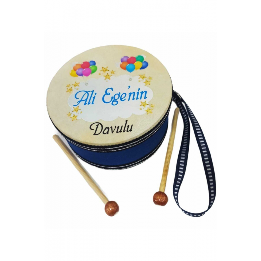 Deri Çocuk Davulu Isme Özel Baskılı