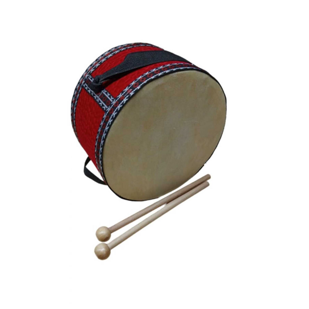 Orjinal Deri Askılı Çocuk Davulu Kırmızı (anaokullarının Tercihi Davul) Kırmızı Davul Kreş Davulu