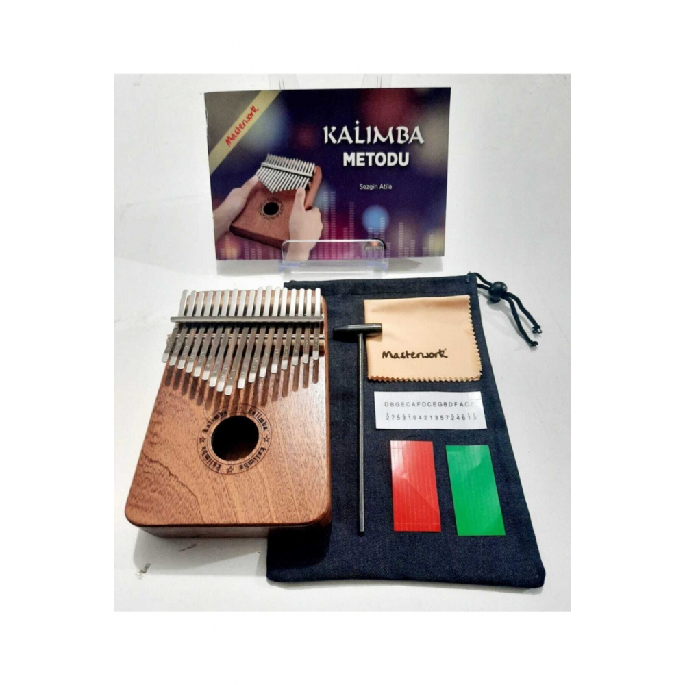 17 Tuşlu Maun Kalimba + Çekiç Ve Kılıf + Kalimba Metodu