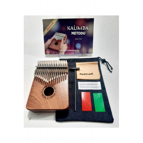 17 Tuşlu Maun Kalimba + Çekiç Ve Kılıf + Kalimba Metodu