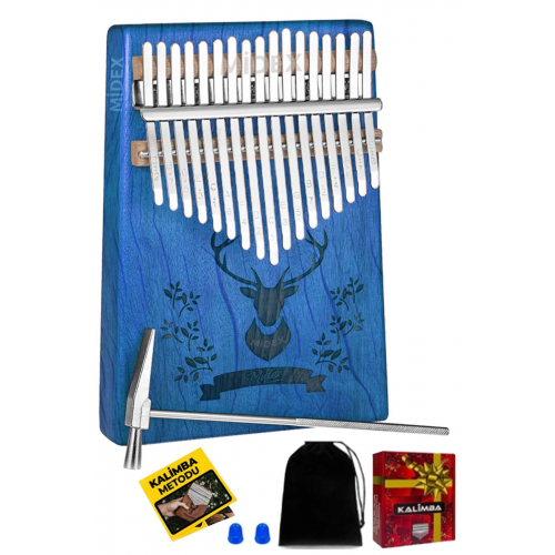 Klx-454g Hakiki Ağaç Geyik Desenli Kalimba 17 Tuşlu
