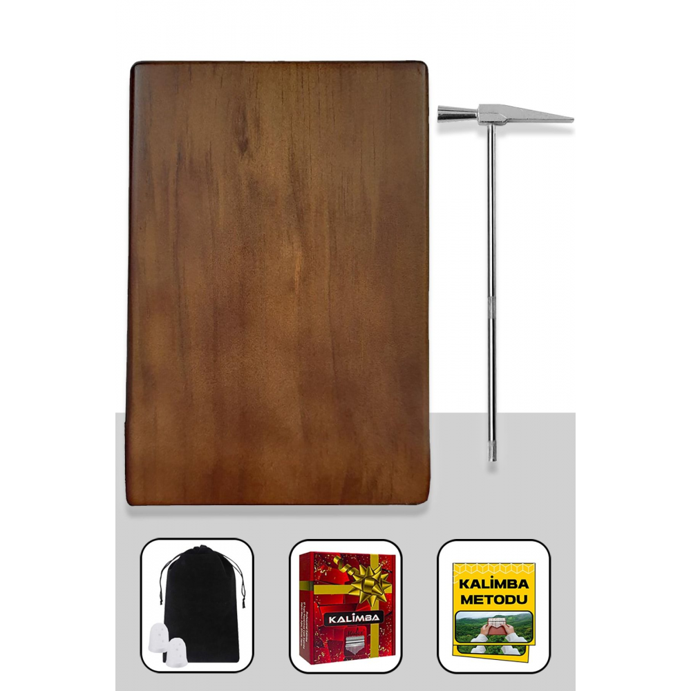 Klx-456 Hakiki Maun Ağacı Kalimba 17 Çelik Tuşlu (TÜRKÇE METOD ÇANTA ÇEKİÇ)