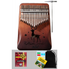 Klx-520 Hakiki Ağaç Kalimba Ahşap Geyik Desenli 17 Paslanmaz Tuşlu (FULL SET)