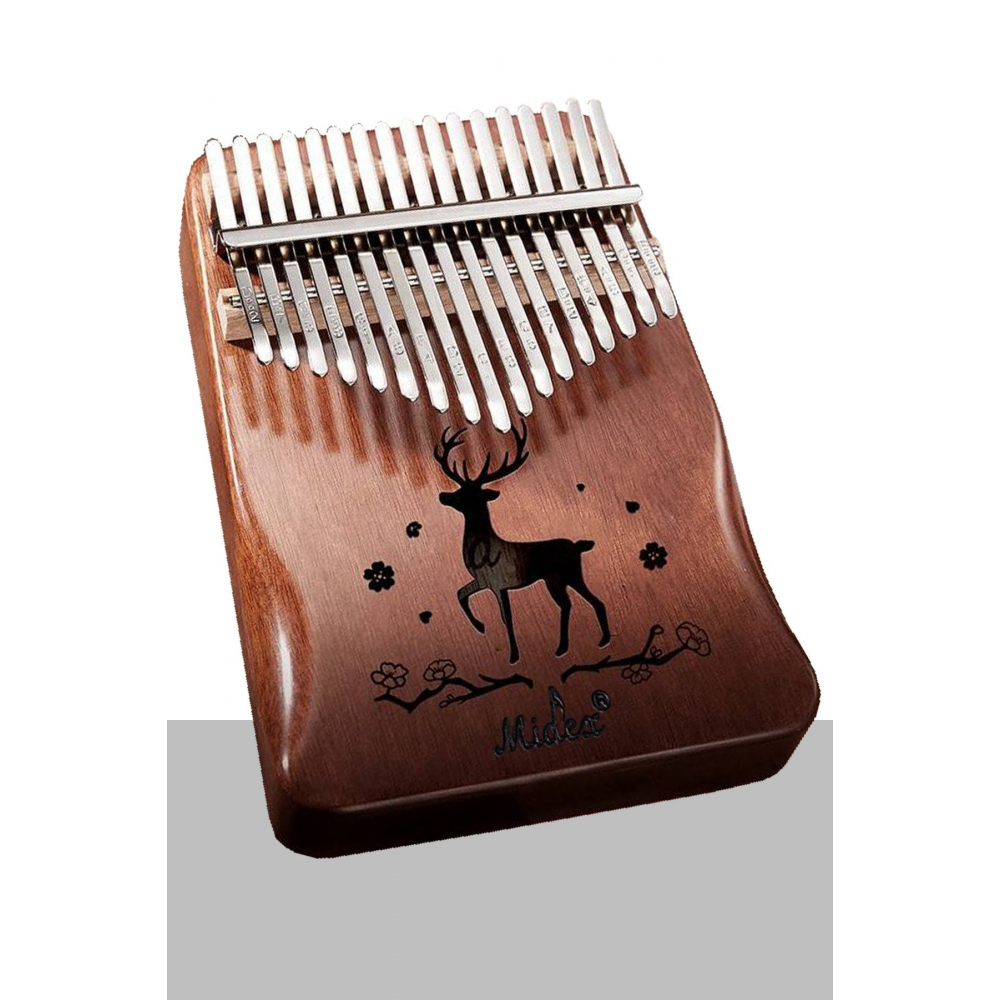Klx-520 Hakiki Ağaç Kalimba Ahşap Geyik Desenli 17 Paslanmaz Tuşlu (FULL SET)
