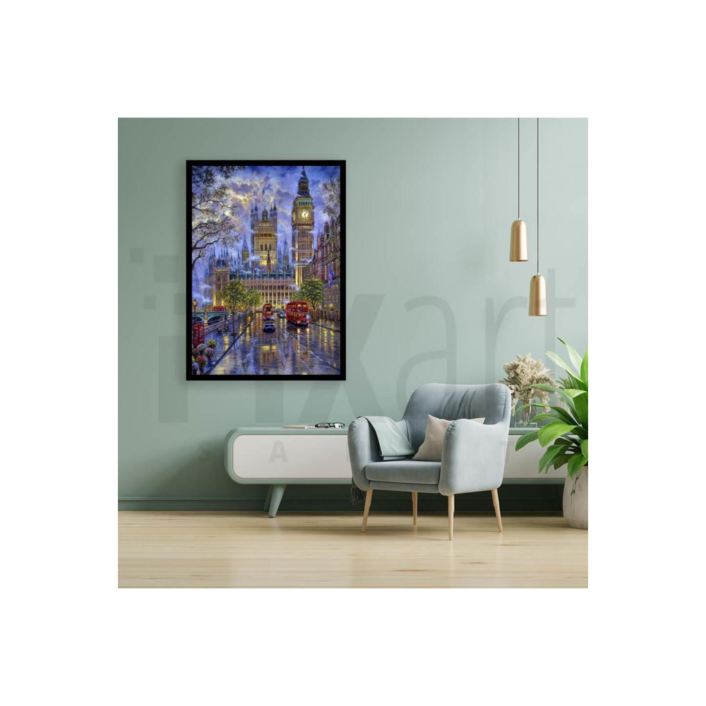 Yağmurlu Manzara 45x60 PixArt Sanat Elmas Mozaik Tablo Diamond Türkiye