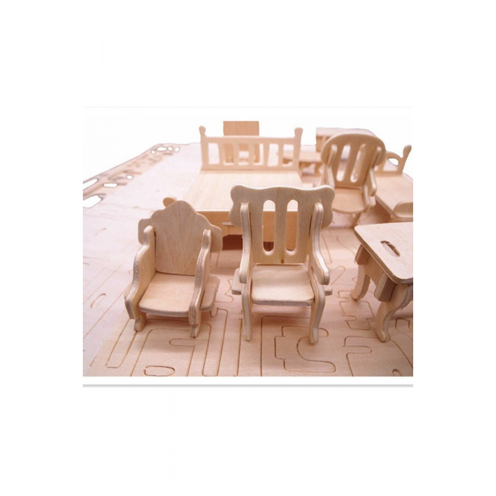 Woodcraft 184 Parça Minyatür Boyanabilir Ev Eşyaları Maketi