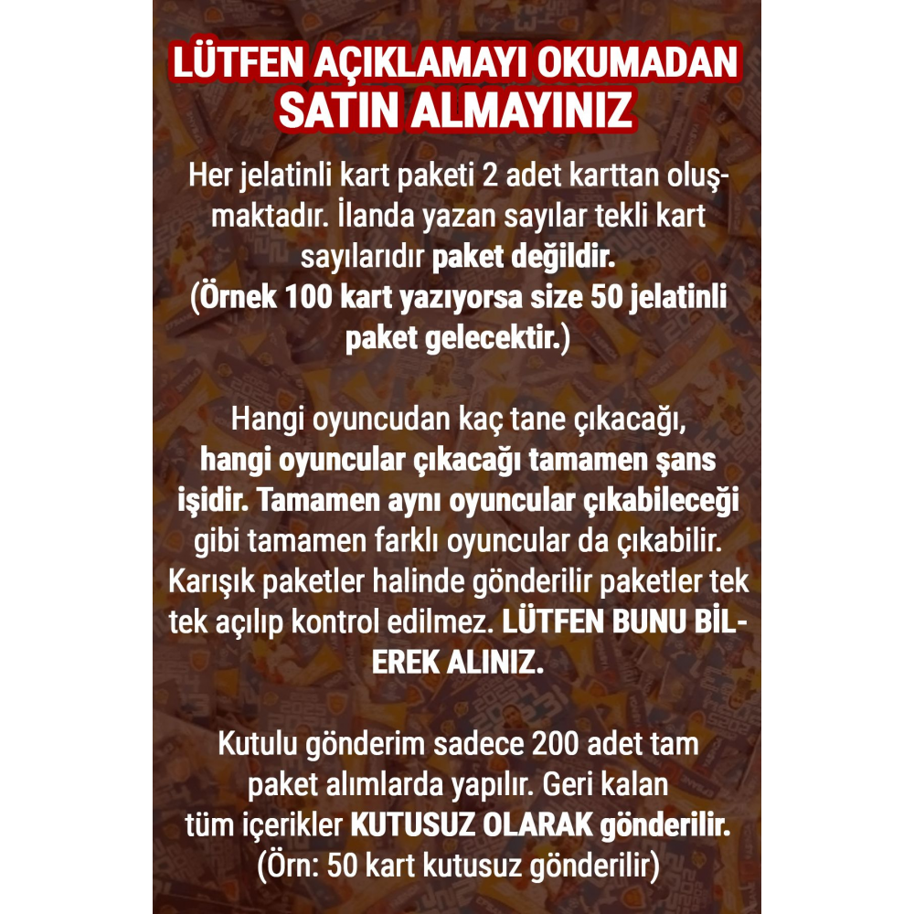 Futbolcu Kartları Süper Final 200 Adet 400 Kart 2023 Futbol Oyun Kartları Yeni Sezon