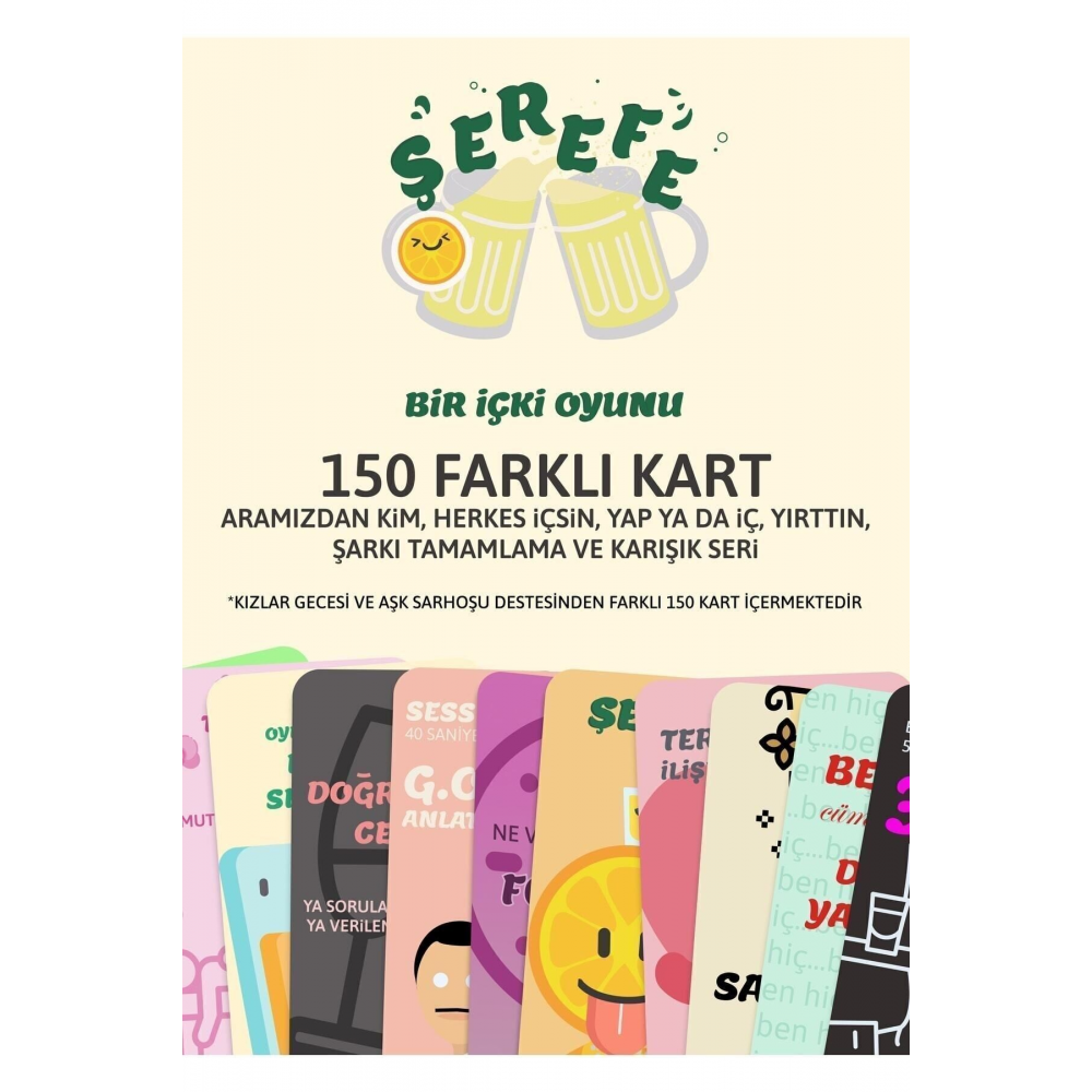 Klasik Içki Oyunu | 150 Kartlı Parti Içki Oyunu | Eğlenceli Kutu Oyunu | Shot Oyunu | Kart Oyunu