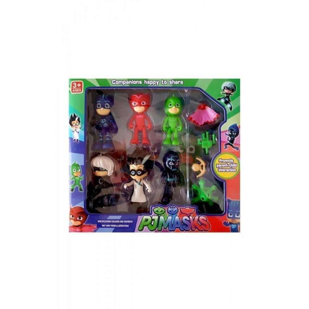 Pj Masks  Catboy Owlette Gekko 6'lı 10 Parça Oyun Seti